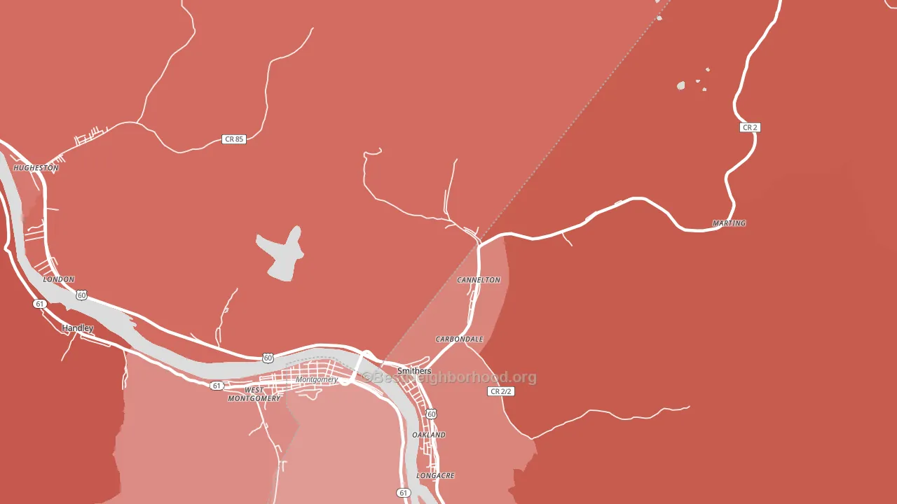 Cannelton, WV block-group political-lean map