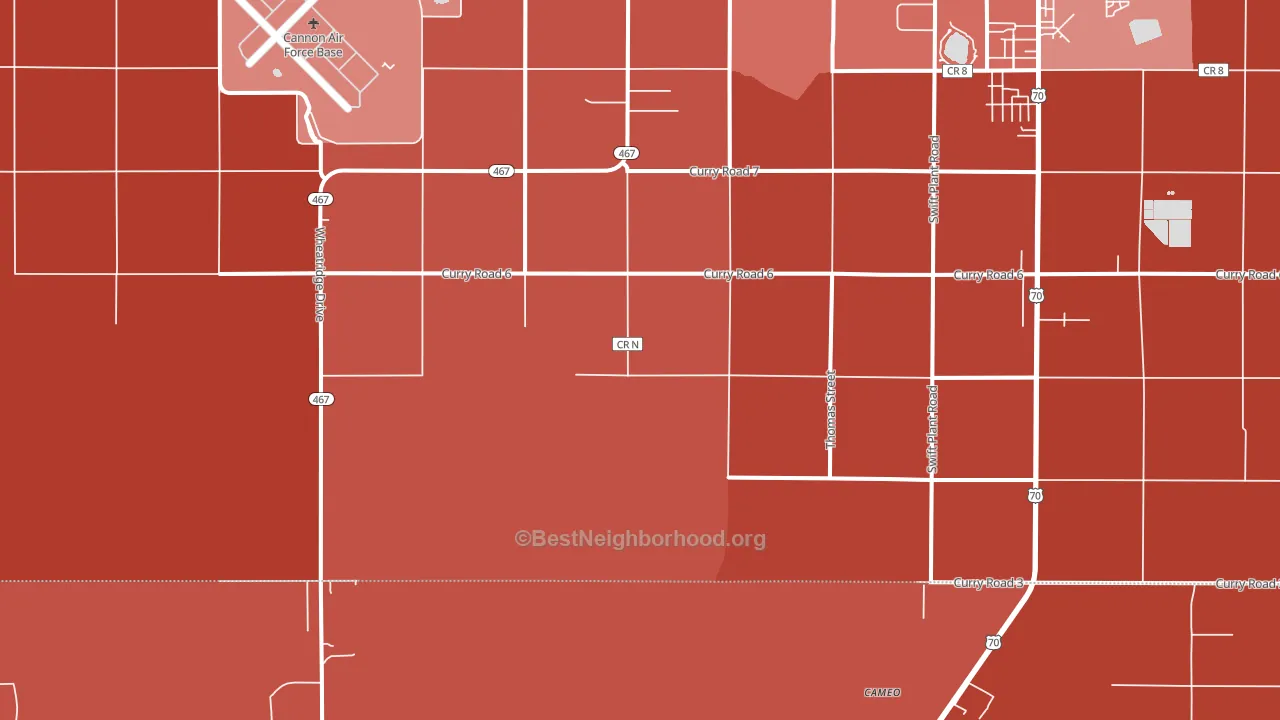 Cannon Air Force Base, NM block-group political-lean map