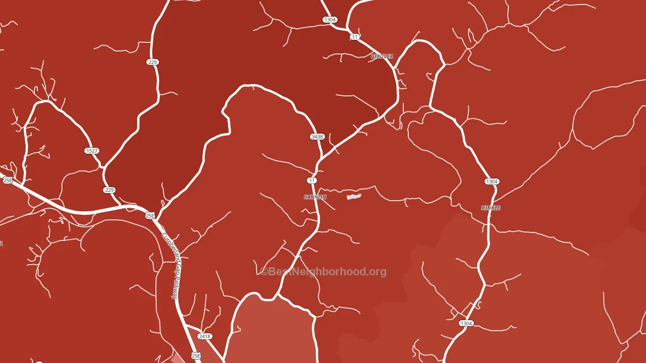 Cannon, KY block-group political-lean map