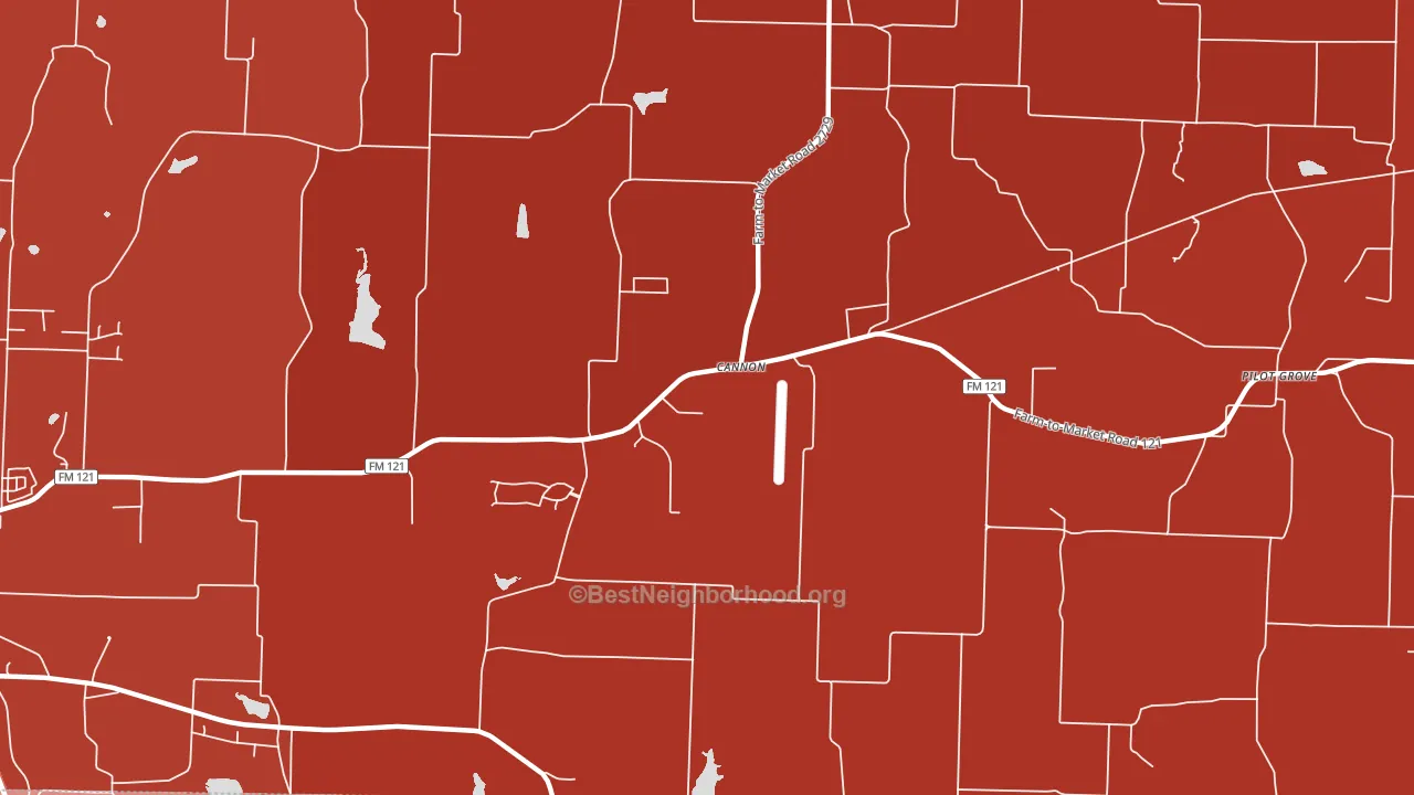 Cannon, TX block-group political-lean map