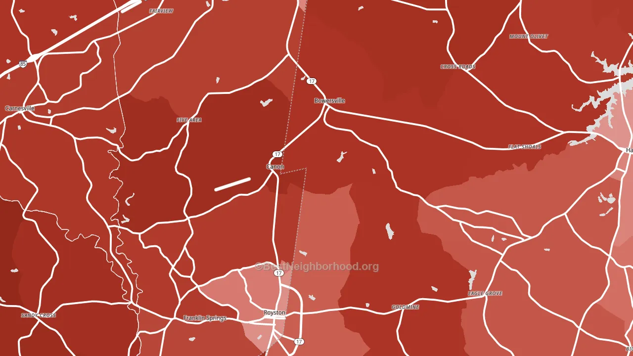 Canon, GA block-group political-lean map