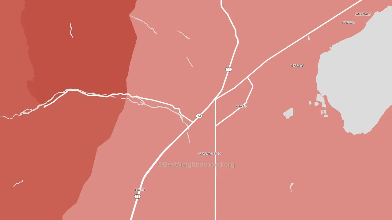 Cantil, CA block-group political-lean map