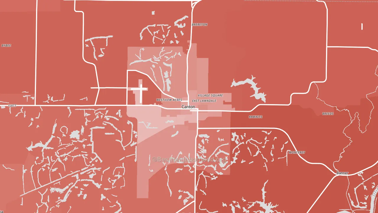 Canton, IL block-group political-lean map
