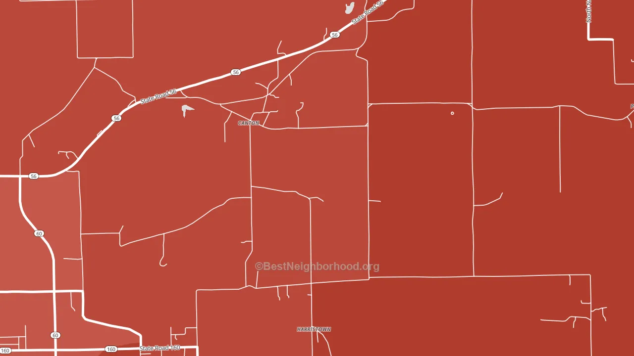 Canton, IN block-group political-lean map