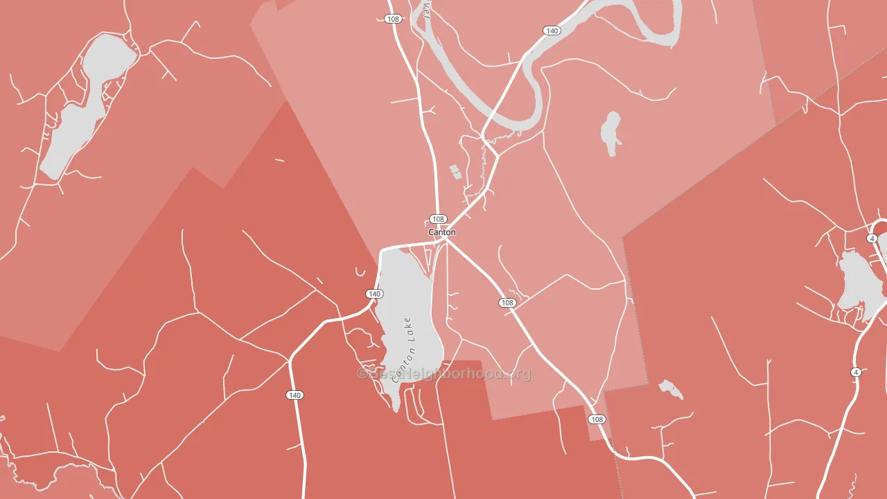 Canton, ME block-group political-lean map