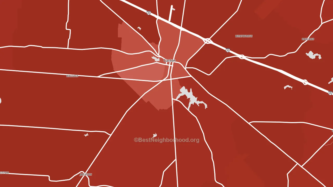 Canton, TX block-group political-lean map