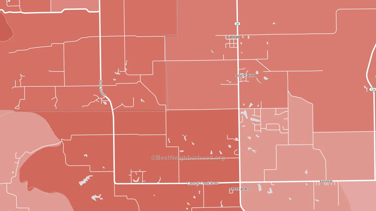 Cantrall, IL block-group political-lean map