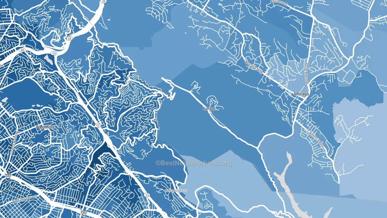 Canyon, CA block-group political-lean map
