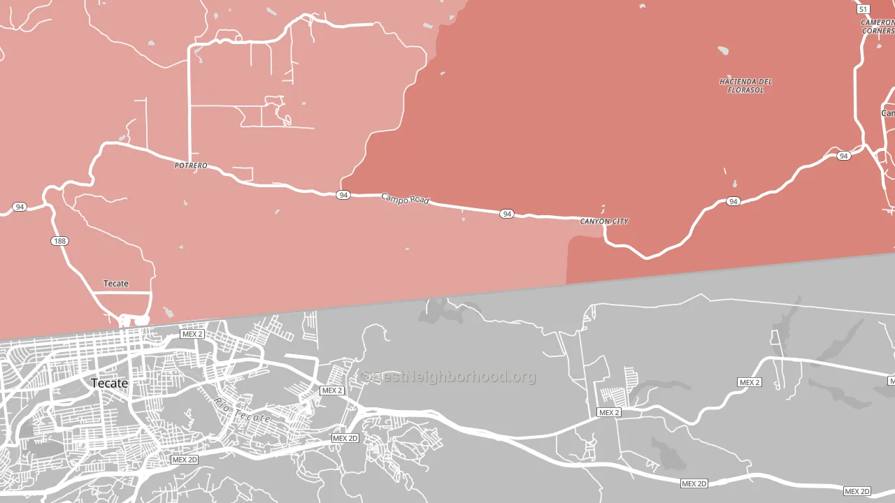Canyon City, CA block-group political-lean map