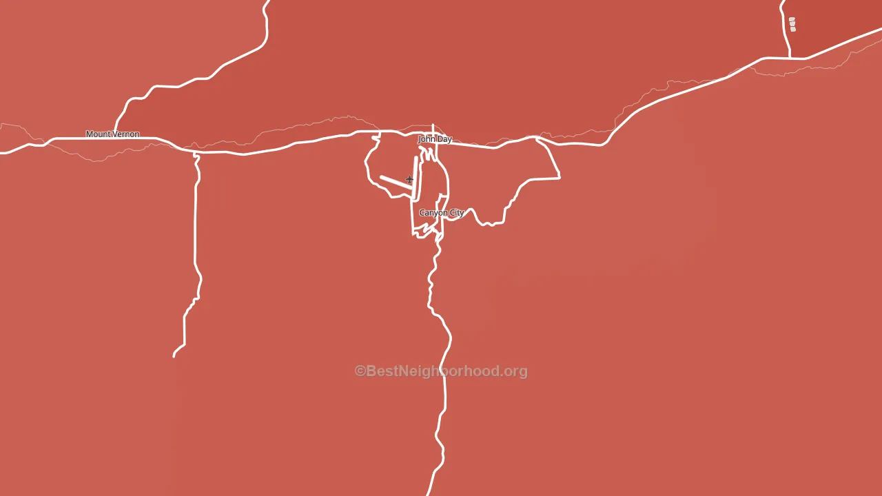 Canyon City, OR block-group political-lean map