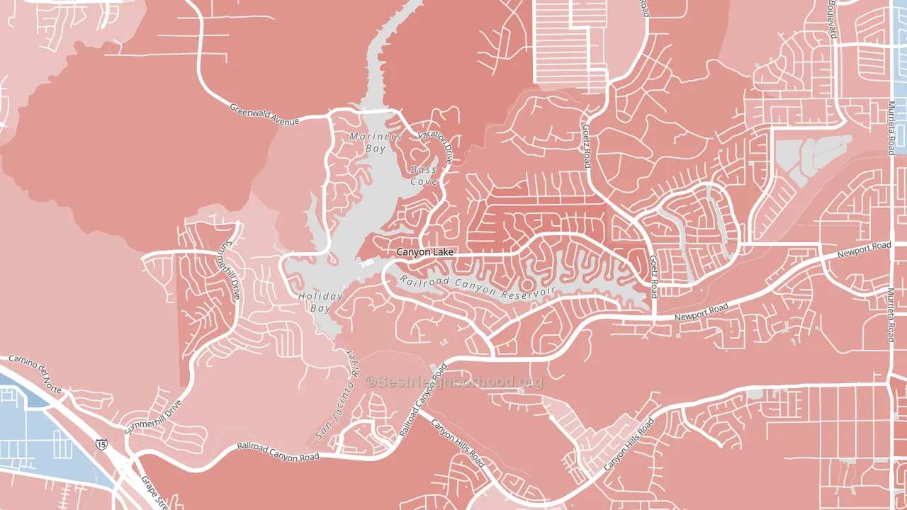 Canyon Lake, CA block-group political-lean map