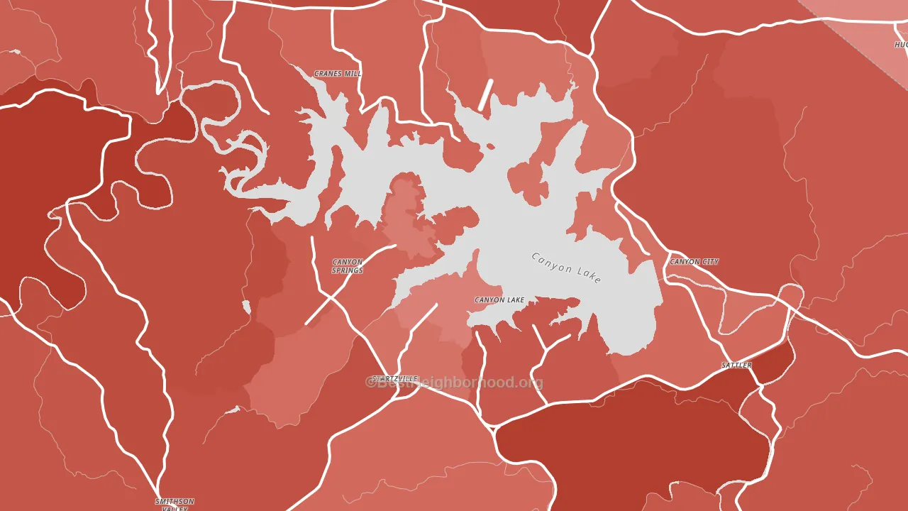 Canyon Lake, TX block-group political-lean map