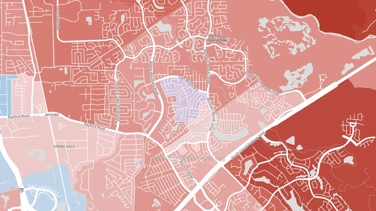 Canyon Lakes at Legends Ranch, Spring, TX block-group political-lean map