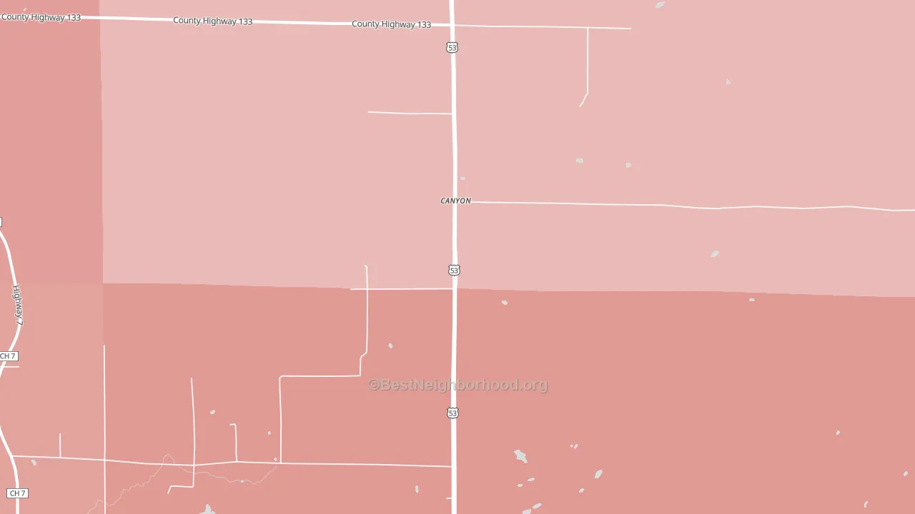 Canyon, MN block-group political-lean map