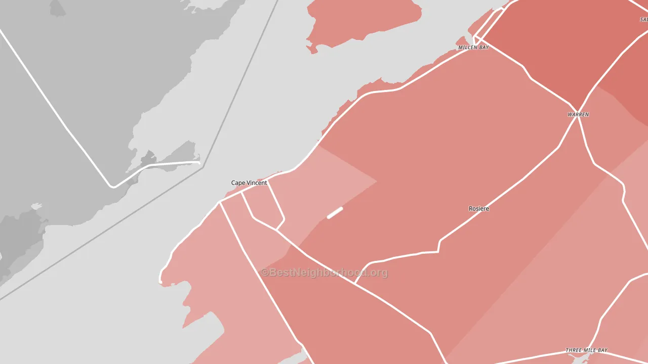 Cape Vincent, NY block-group political-lean map