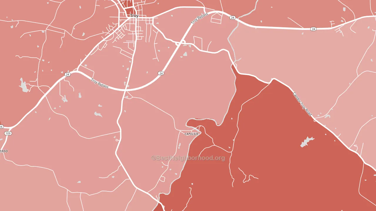 Capelsie, NC block-group political-lean map