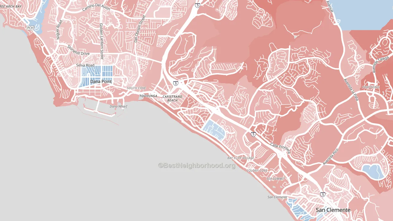 Capistrano Beach, CA block-group political-lean map