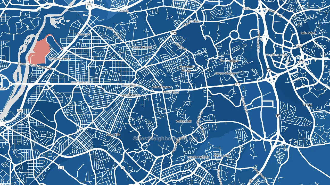 Capitol Heights, MD block-group political-lean map