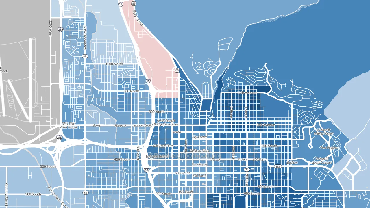 Capitol Hill, Salt Lake City, UT block-group political-lean map