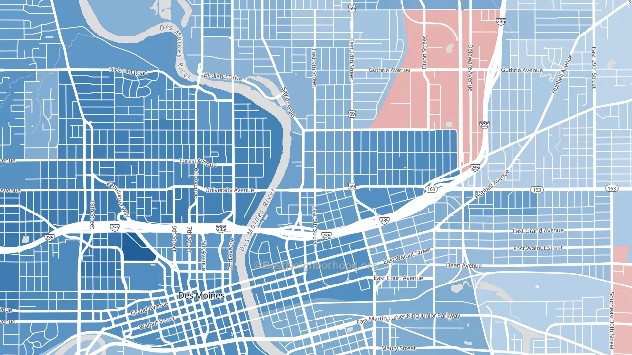 Capitol Park, Des Moines, IA block-group political-lean map