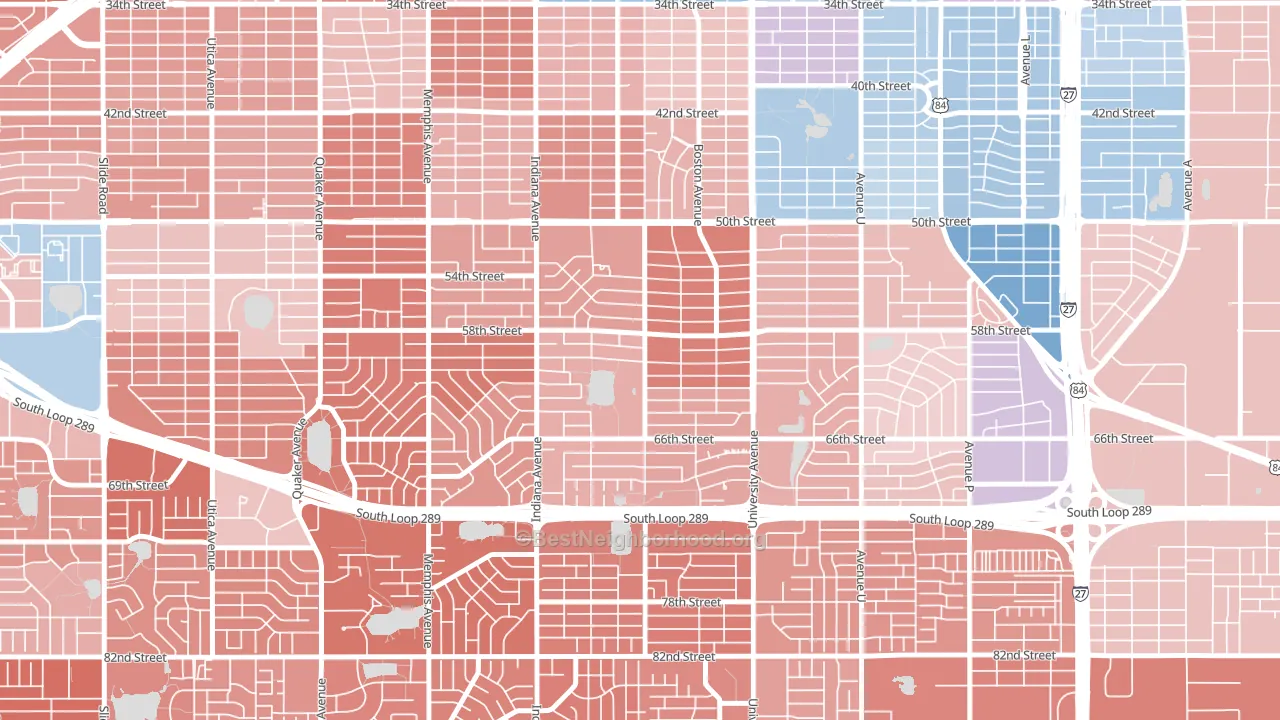 Caprock, Lubbock, TX block-group political-lean map