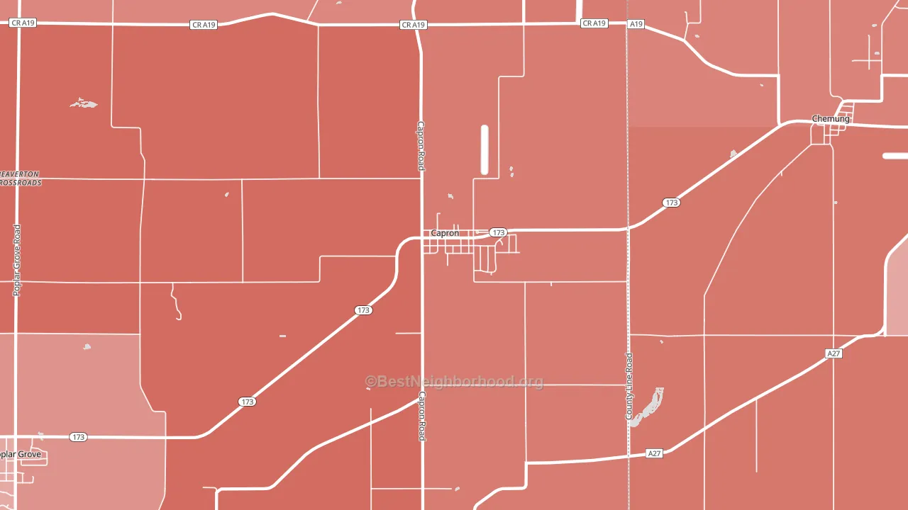 Capron, IL block-group political-lean map