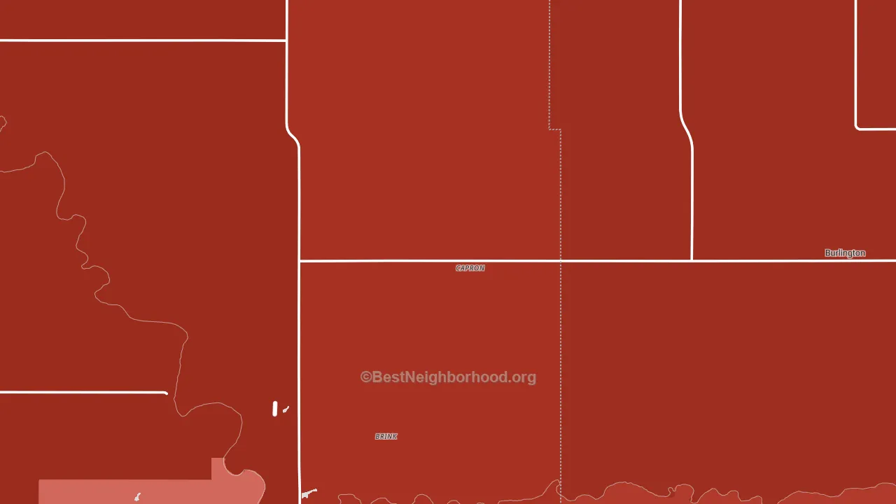 Capron, OK block-group political-lean map
