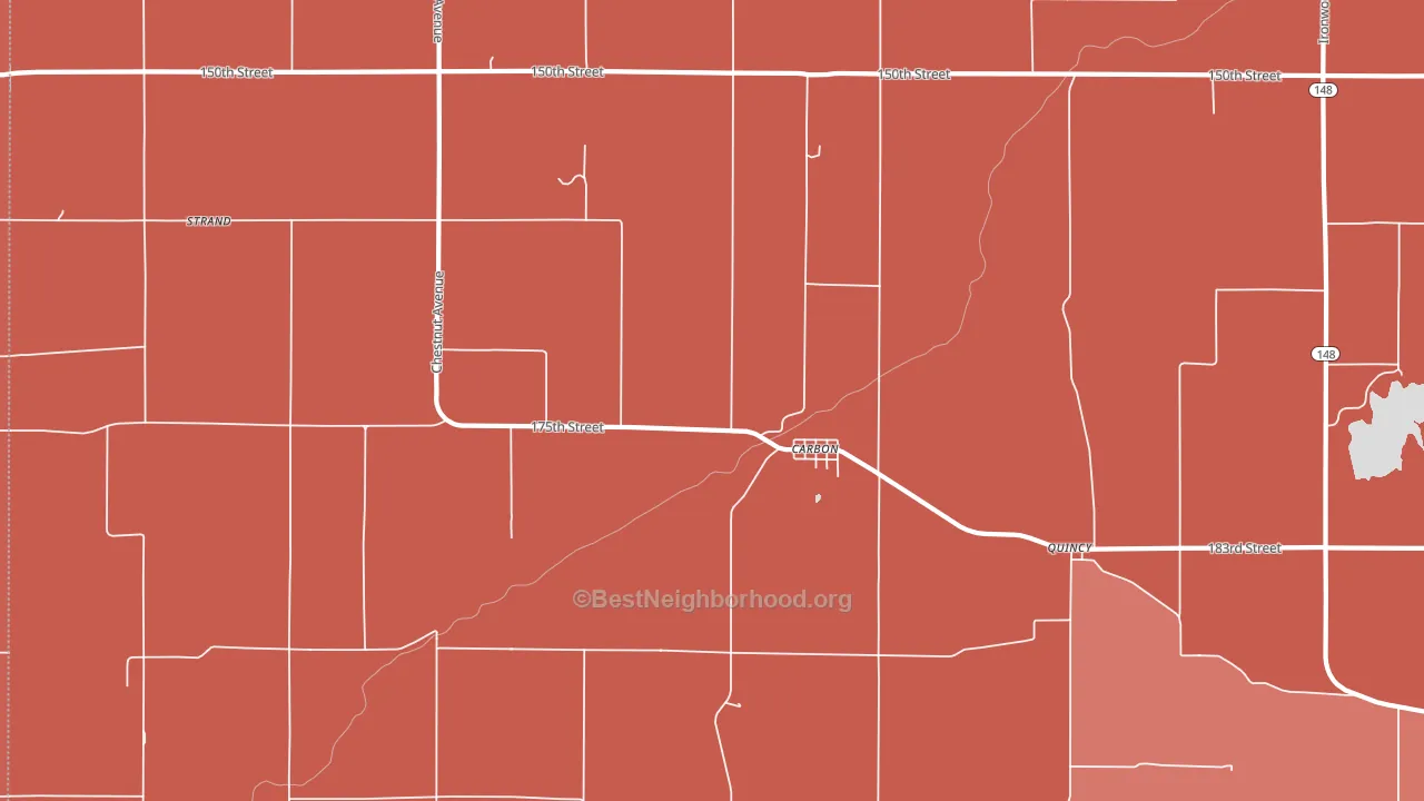 Carbon, IA block-group political-lean map
