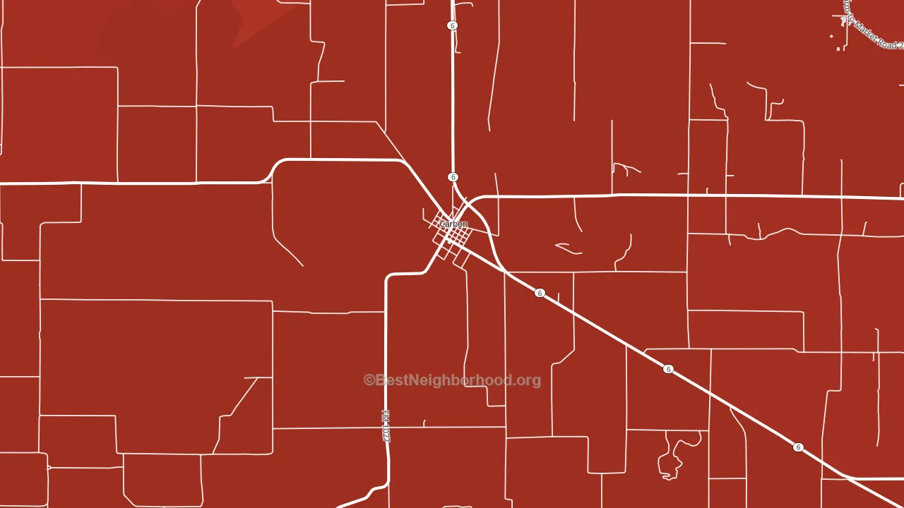 Carbon, TX block-group political-lean map