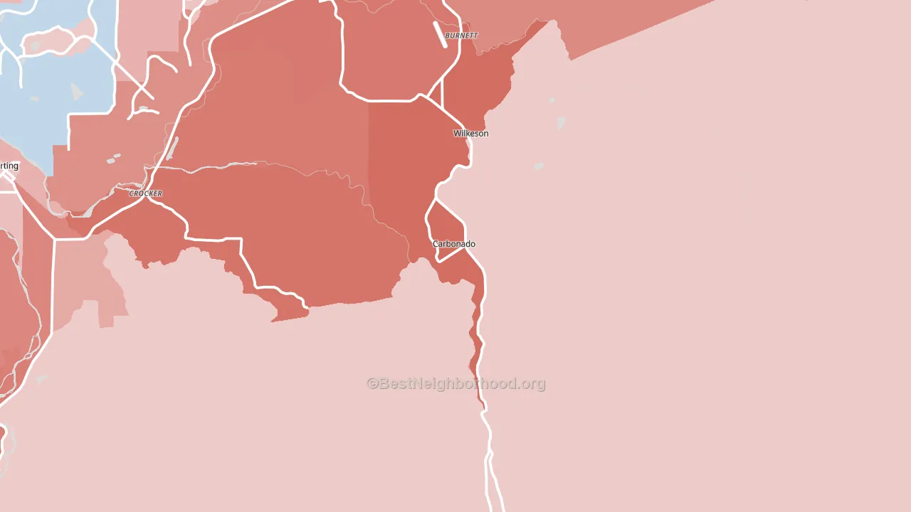 Carbonado, WA block-group political-lean map