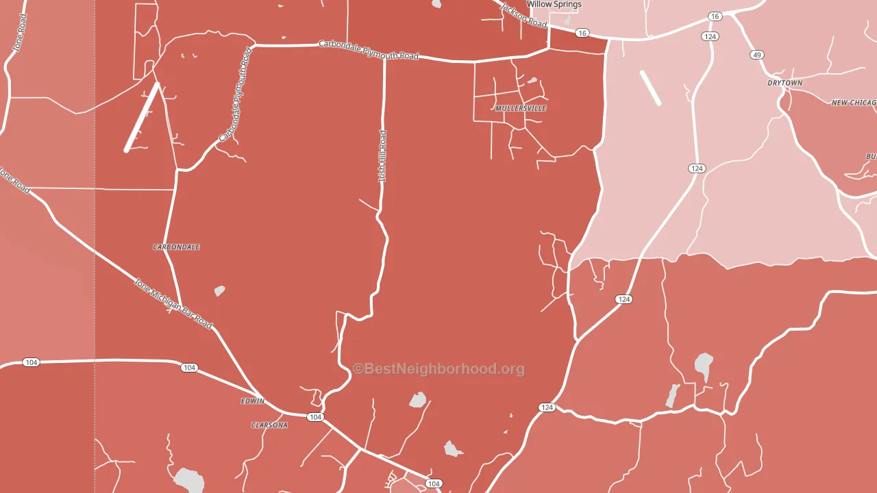 Carbondale, CA block-group political-lean map