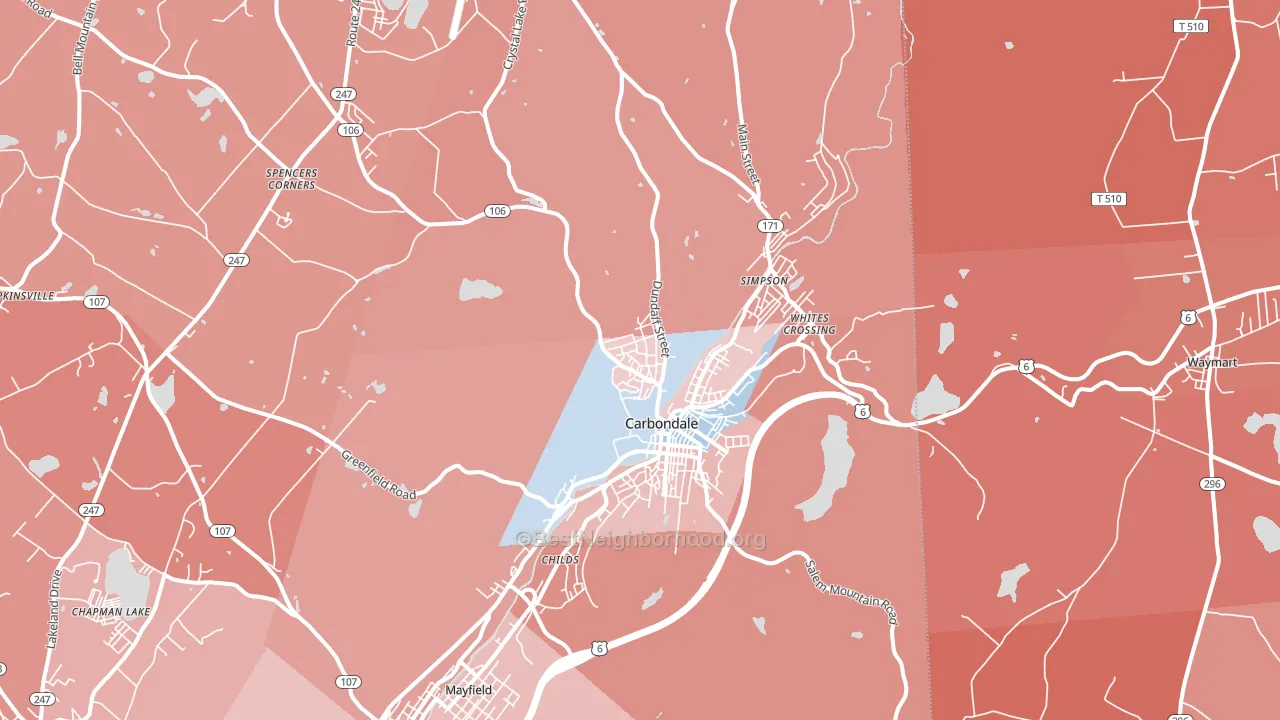 Carbondale, PA block-group political-lean map