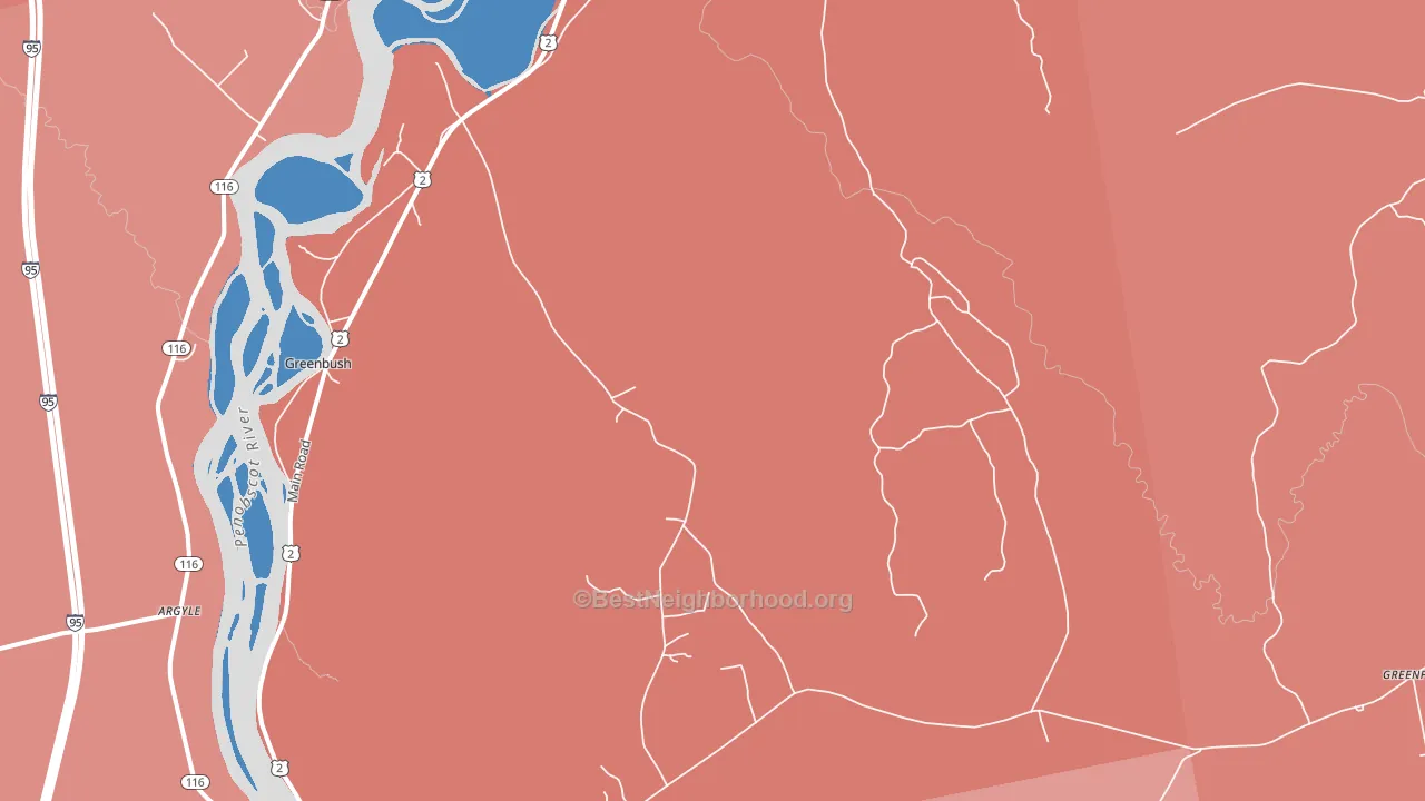 Cardville, ME block-group political-lean map