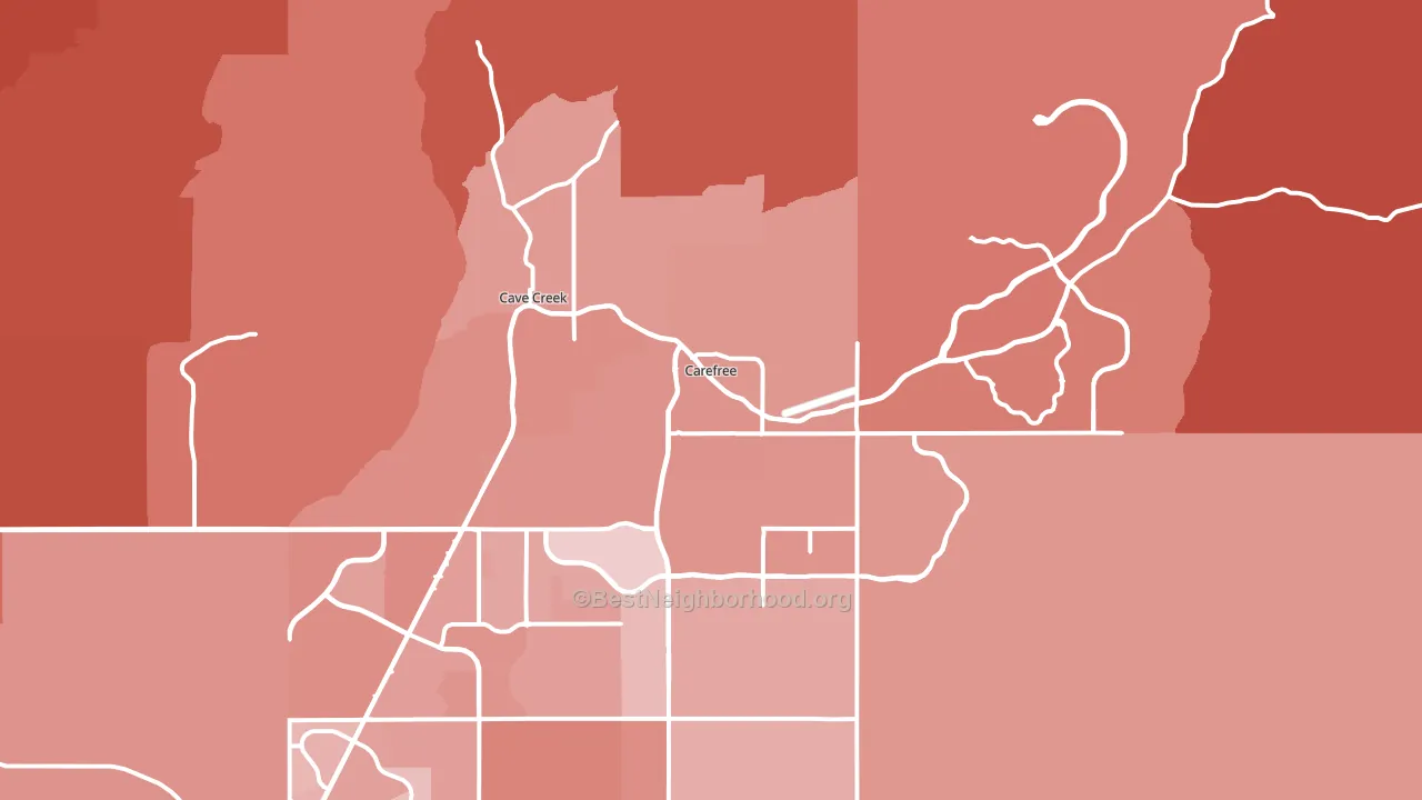 Carefree, AZ block-group political-lean map