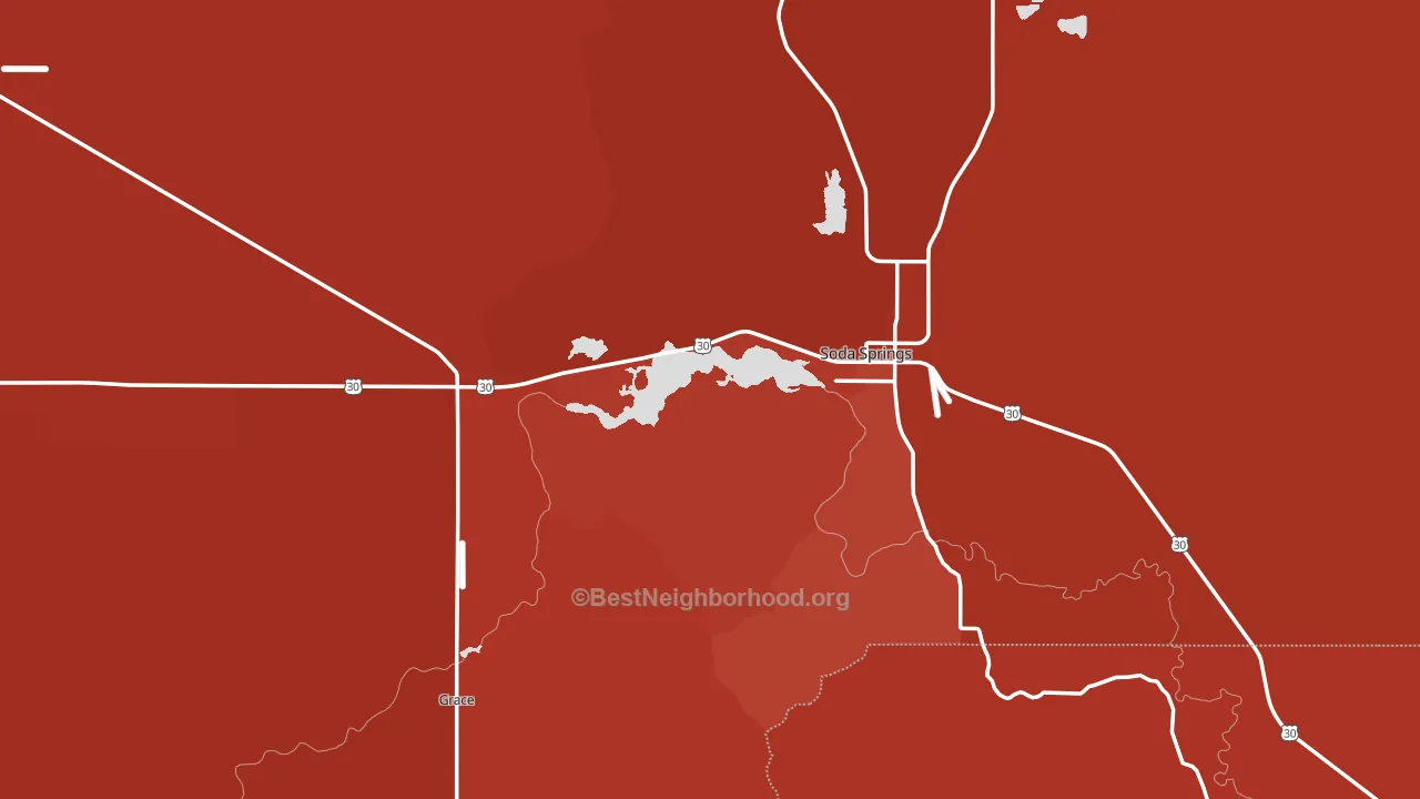 Caribou County, ID block-group political-lean map