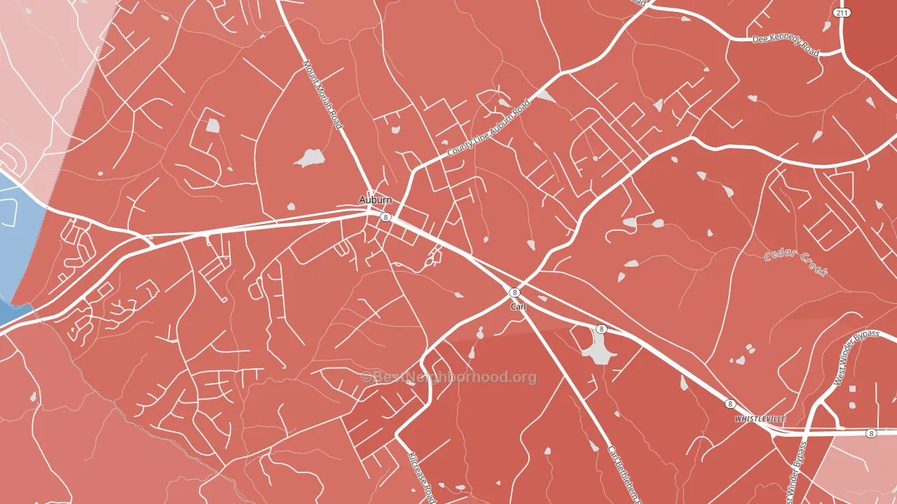 Carl, GA block-group political-lean map