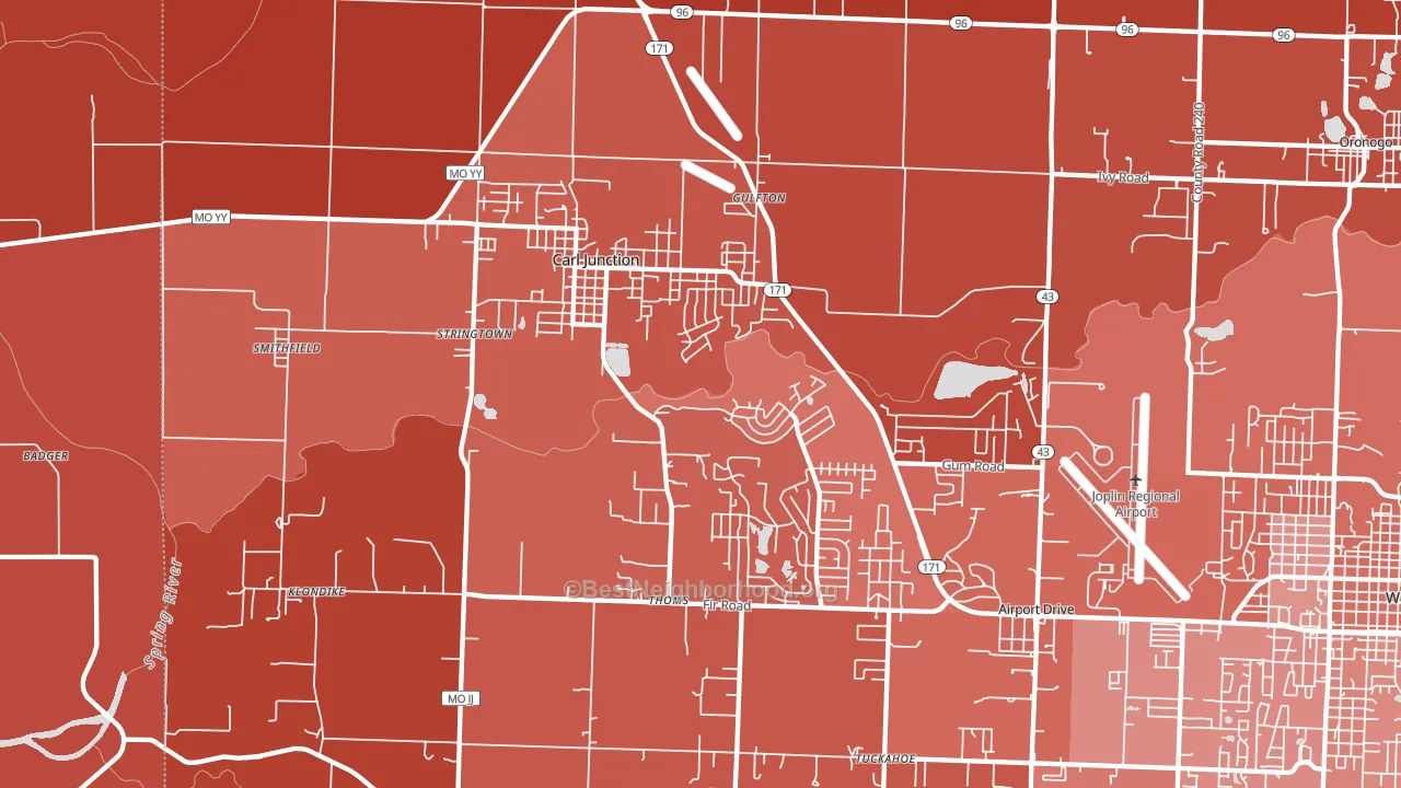 Carl Junction, MO block-group political-lean map