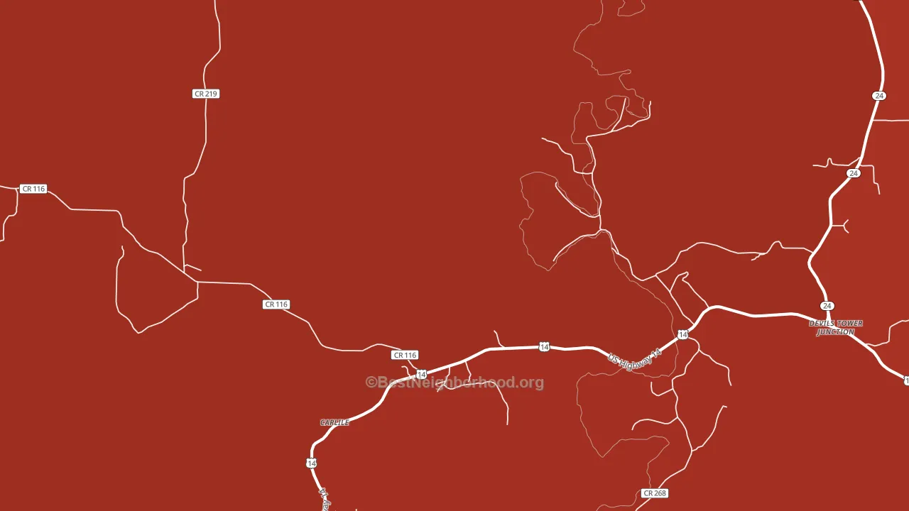 Carlile, WY block-group political-lean map
