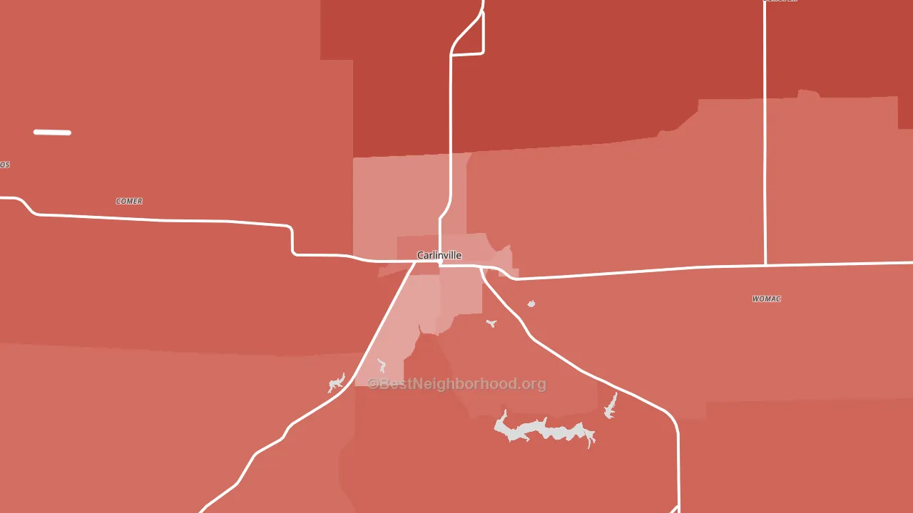 Carlinville, IL block-group political-lean map