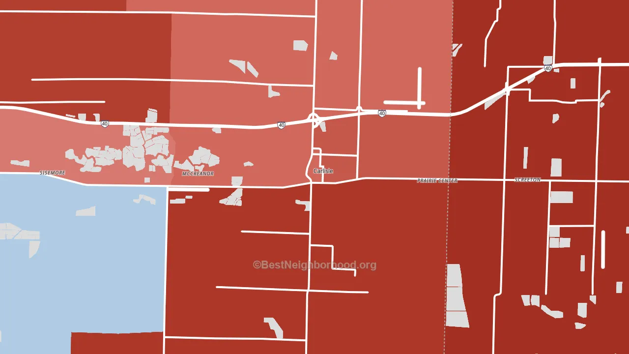 Carlisle, AR block-group political-lean map