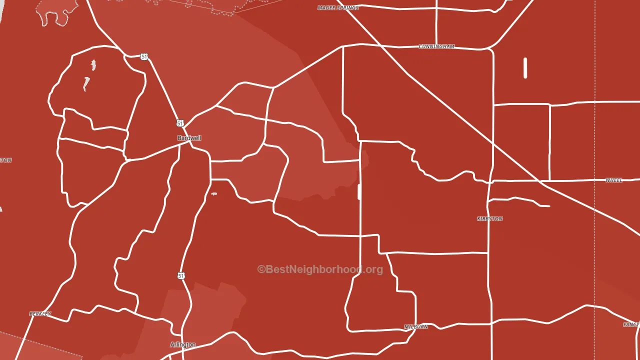 Carlisle County, KY block-group political-lean map