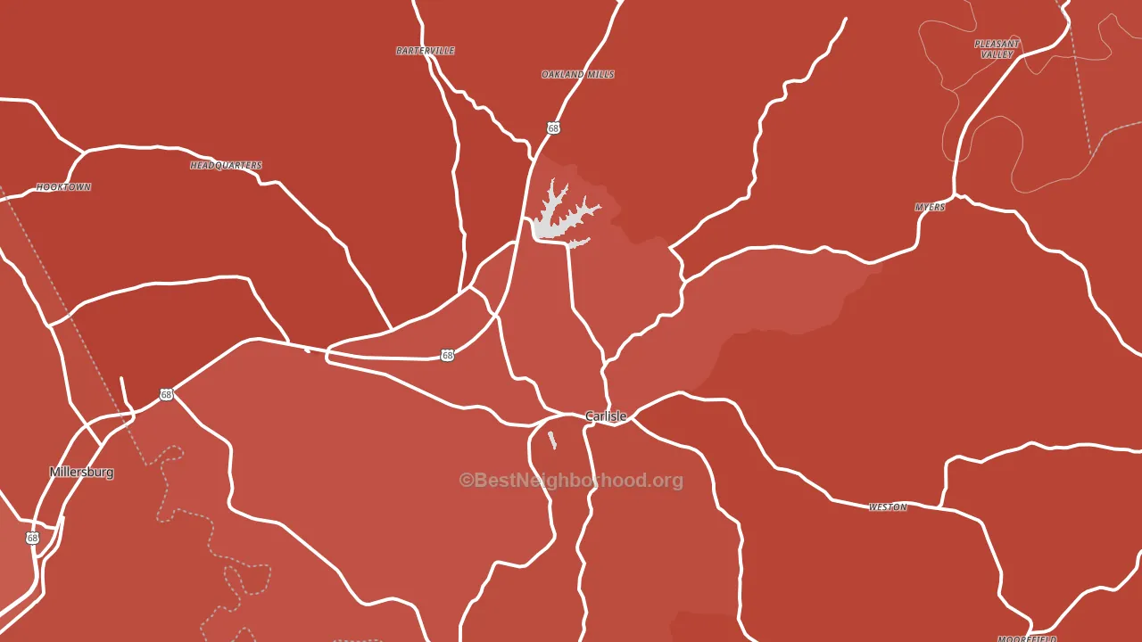Carlisle, KY block-group political-lean map
