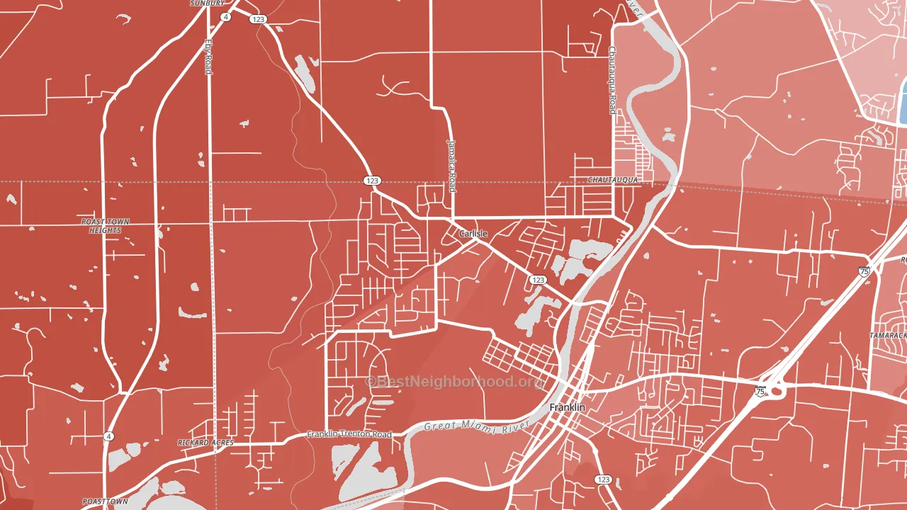 Carlisle, OH block-group political-lean map