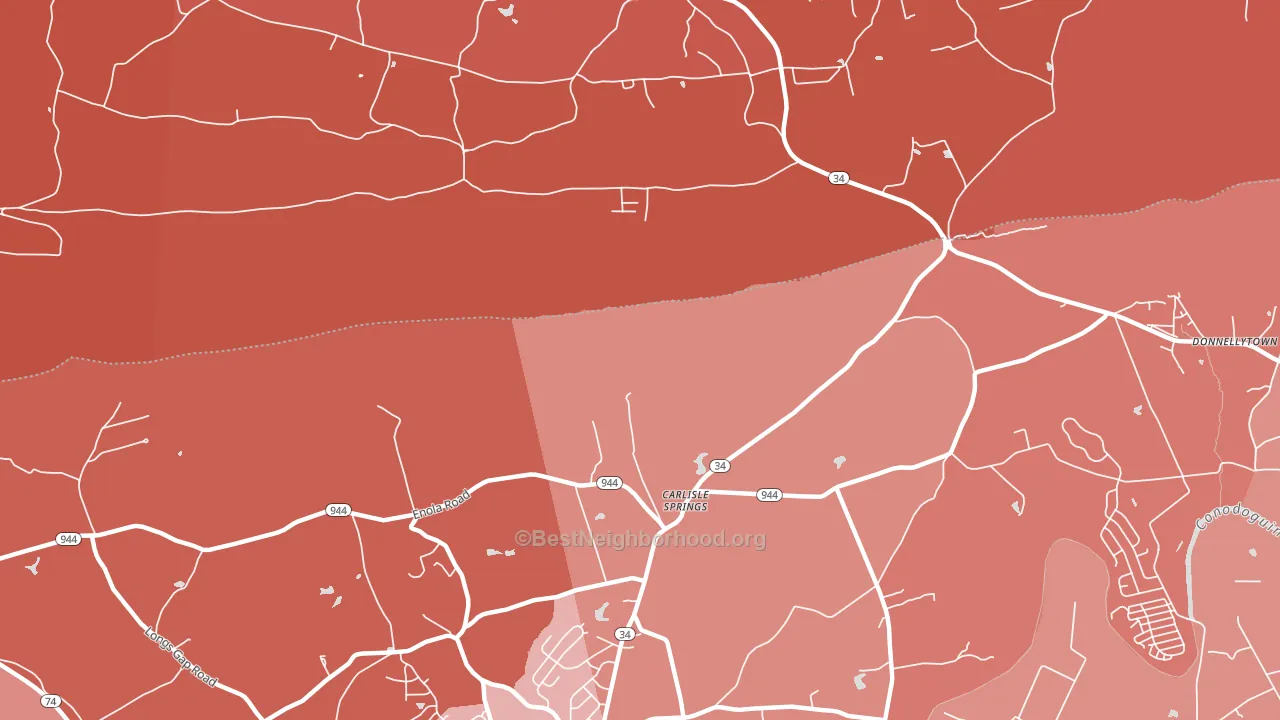 Carlisle Springs, PA block-group political-lean map