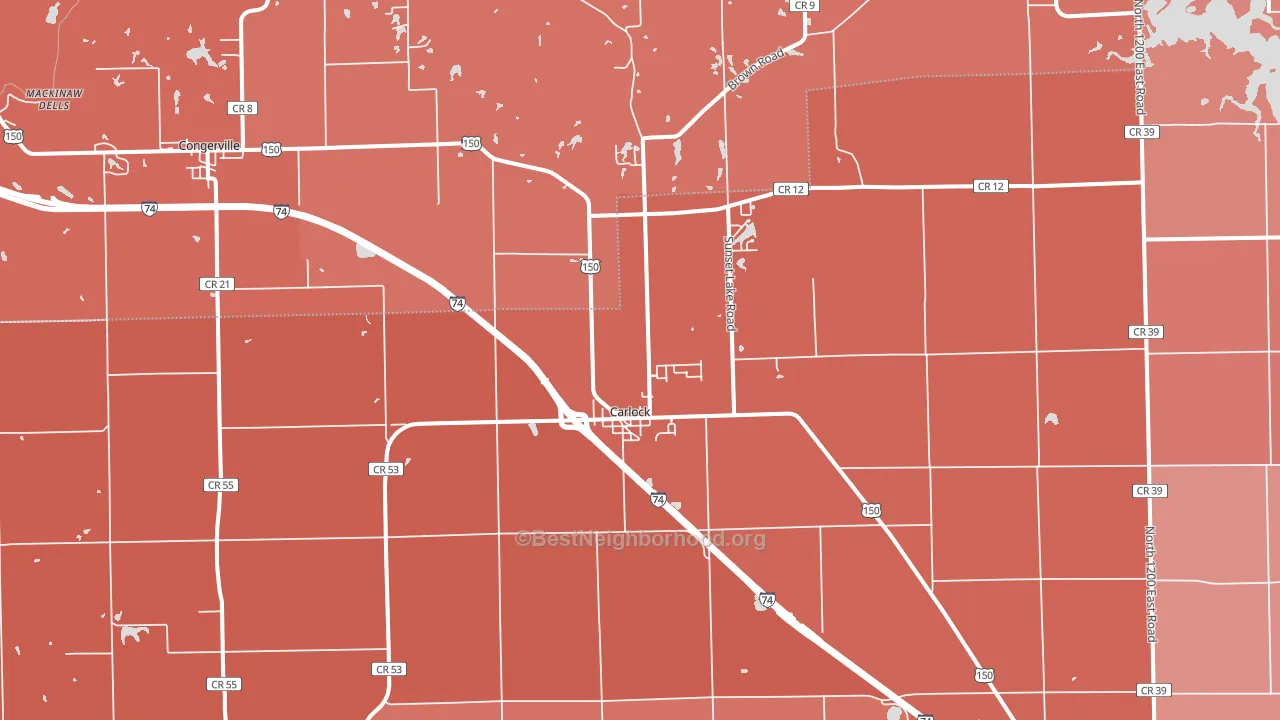 Carlock, IL block-group political-lean map