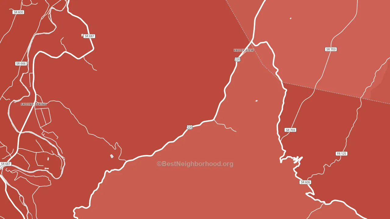 Carloover, VA block-group political-lean map