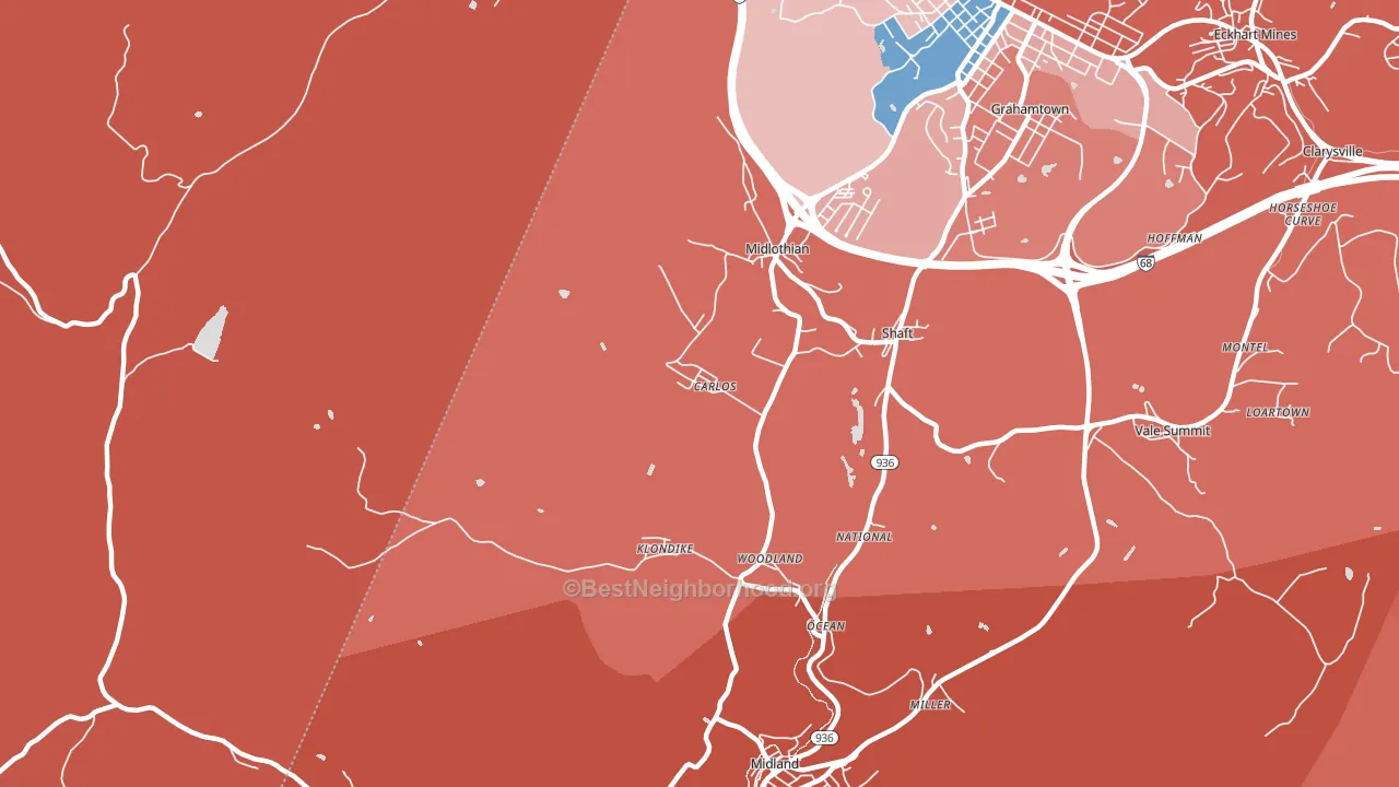 Carlos, MD block-group political-lean map