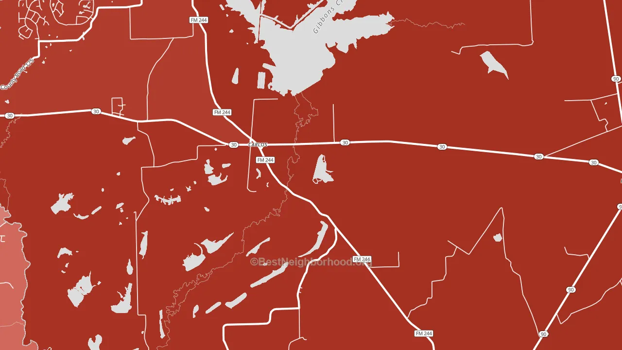 Carlos, TX block-group political-lean map