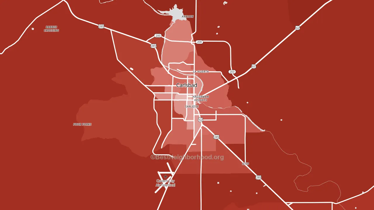 Carlsbad, NM block-group political-lean map