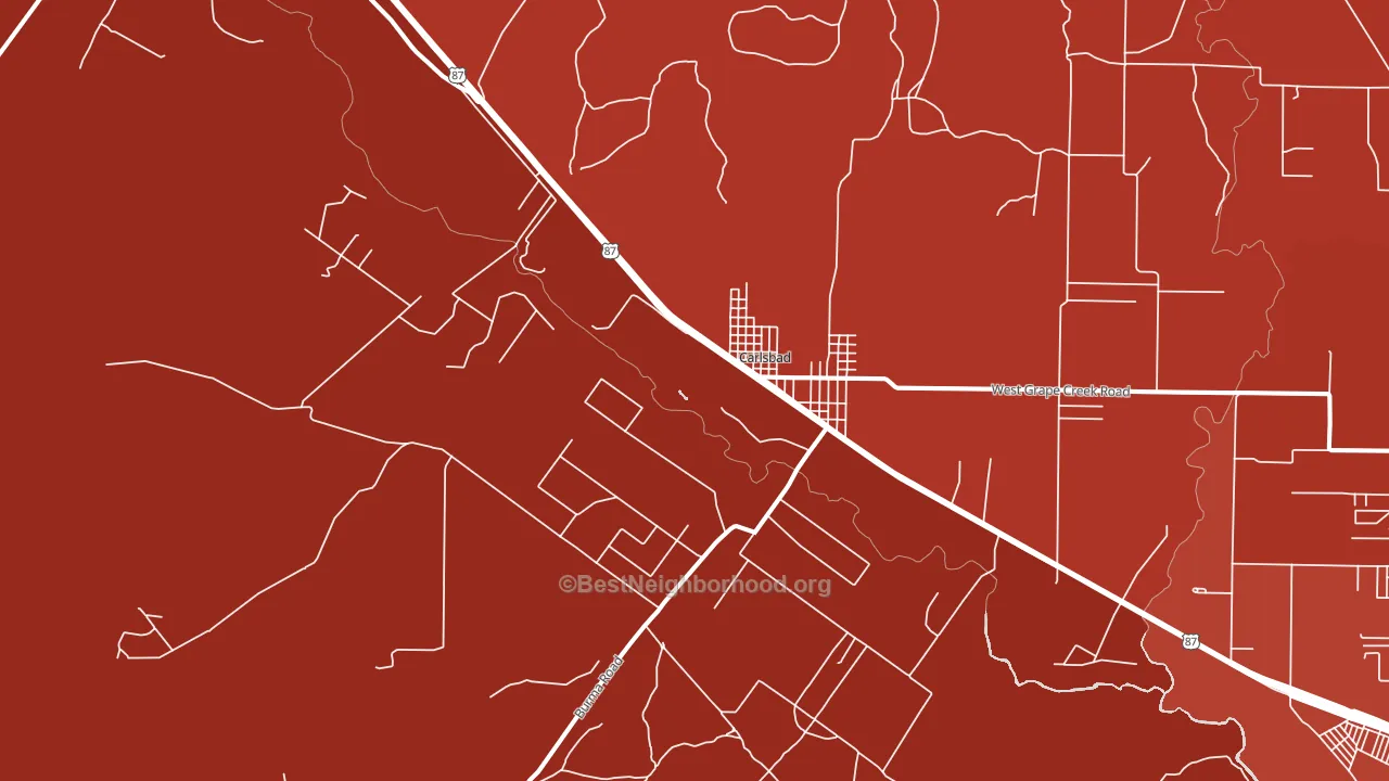 Carlsbad, TX block-group political-lean map